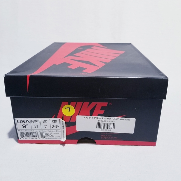 Size 9.5 (8m) - Jordan 1 Retro High - UNC Patent Blue Chill 2019 - Picture 10 of 11